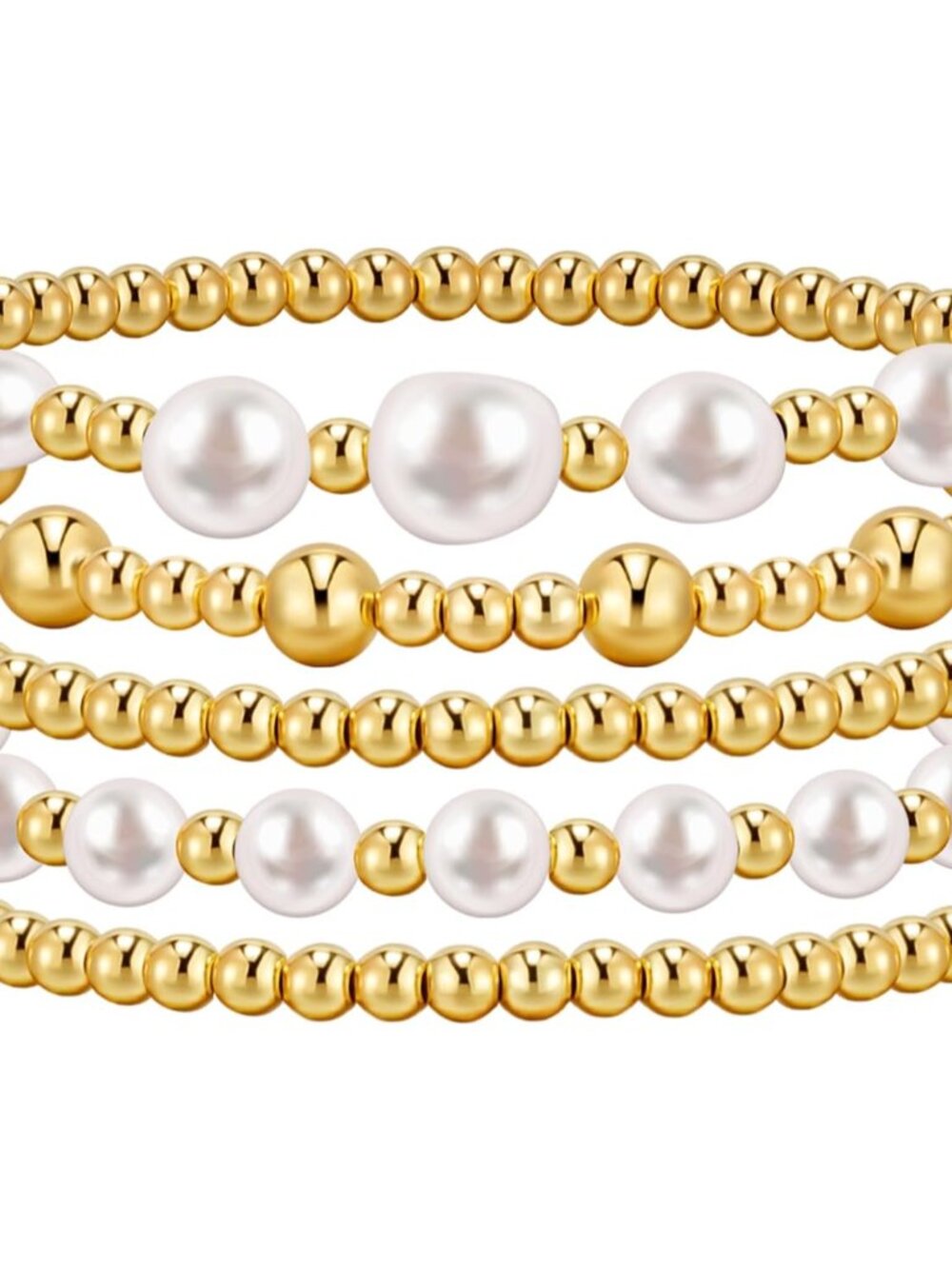 Hypoallergenic Stackable Gold Bracelets for Women - 5PCS Gift Set Included